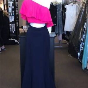 Floor Length Two Piece Prom Dress
